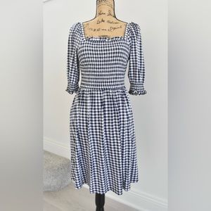 Draper James Gingham Dress, Navy/White Small, NWT.